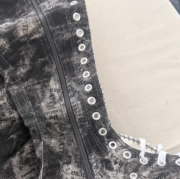 Black graffiti platform Zipper tall sneaker - Picture 3 of 4